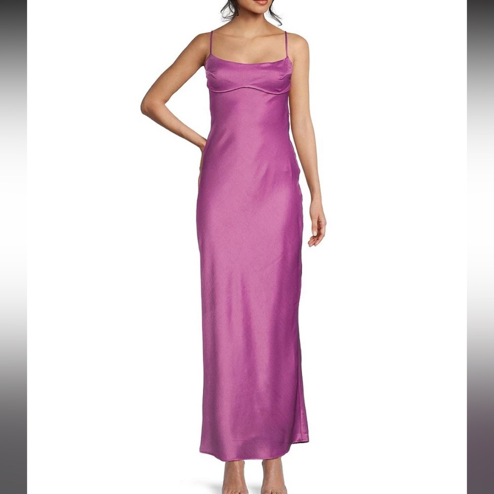 Allison & Kelly Satin Bar Back Maxi Dress